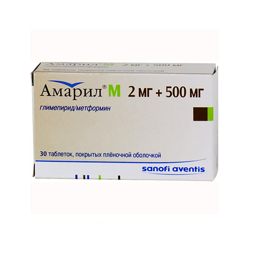 АМАРИЛ MSR 2МГ/500МГ ТАБ  №30