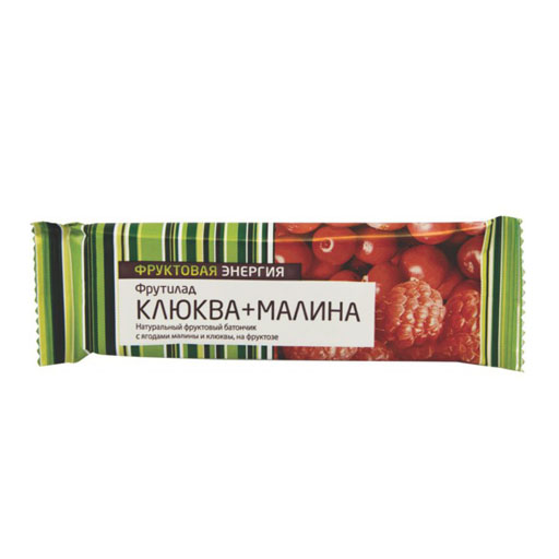 ФРУКТОВЫЙ БАТОНЧИК КЛЮКВА- МАЛИНА 30Г
